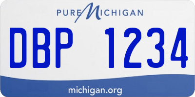 MI license plate DBP1234