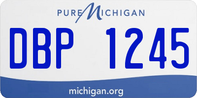 MI license plate DBP1245