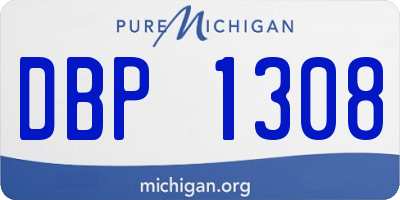 MI license plate DBP1308
