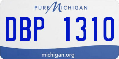 MI license plate DBP1310