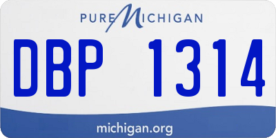 MI license plate DBP1314