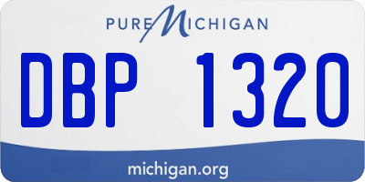MI license plate DBP1320