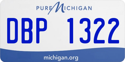 MI license plate DBP1322