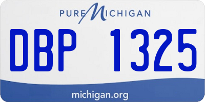 MI license plate DBP1325