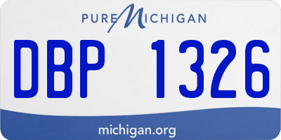 MI license plate DBP1326