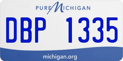MI license plate DBP1335