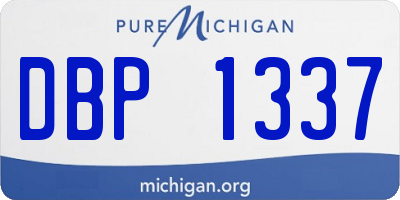 MI license plate DBP1337