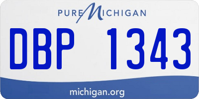 MI license plate DBP1343