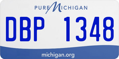 MI license plate DBP1348