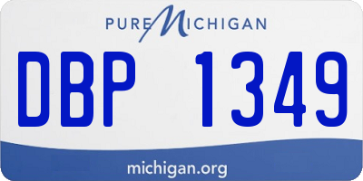 MI license plate DBP1349