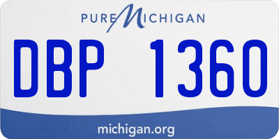 MI license plate DBP1360