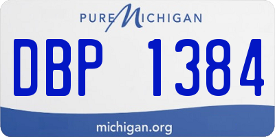 MI license plate DBP1384