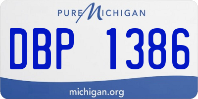 MI license plate DBP1386