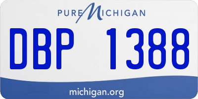 MI license plate DBP1388