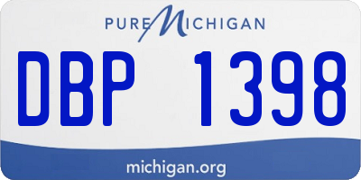 MI license plate DBP1398