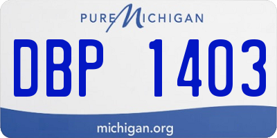 MI license plate DBP1403