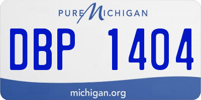 MI license plate DBP1404