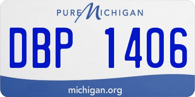 MI license plate DBP1406