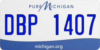 MI license plate DBP1407