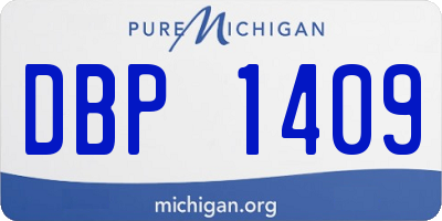 MI license plate DBP1409