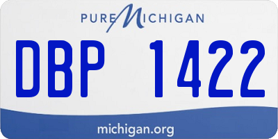 MI license plate DBP1422