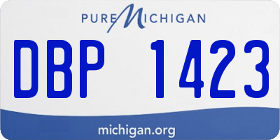 MI license plate DBP1423