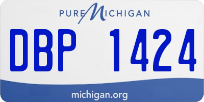 MI license plate DBP1424