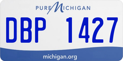 MI license plate DBP1427