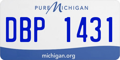 MI license plate DBP1431