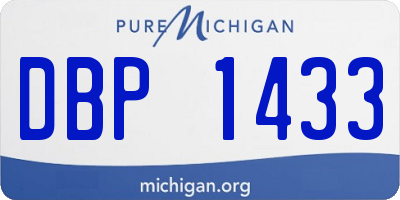 MI license plate DBP1433