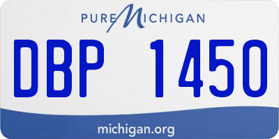 MI license plate DBP1450