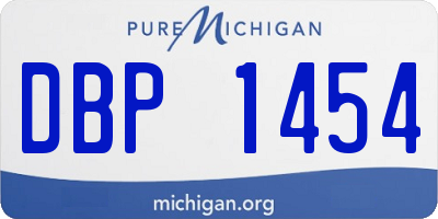 MI license plate DBP1454