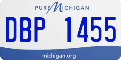 MI license plate DBP1455