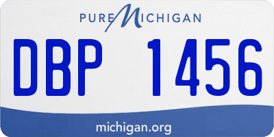 MI license plate DBP1456