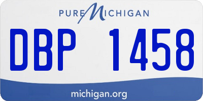 MI license plate DBP1458