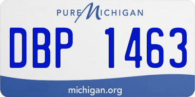 MI license plate DBP1463