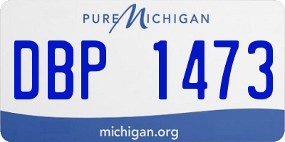 MI license plate DBP1473