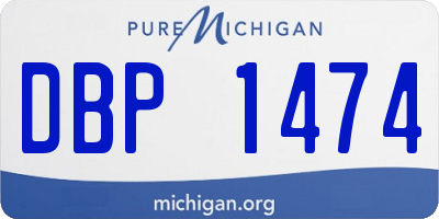 MI license plate DBP1474