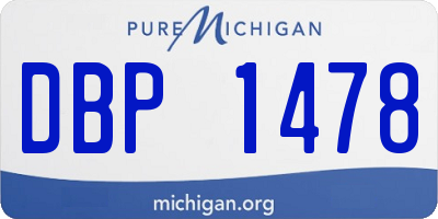 MI license plate DBP1478