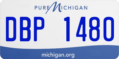 MI license plate DBP1480