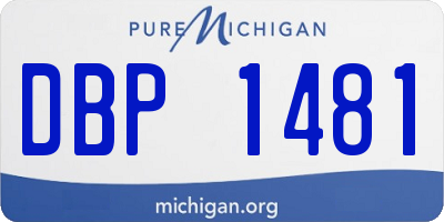 MI license plate DBP1481