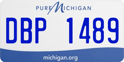 MI license plate DBP1489