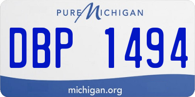 MI license plate DBP1494