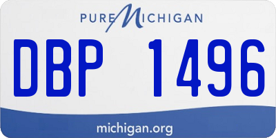 MI license plate DBP1496