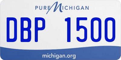 MI license plate DBP1500