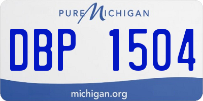 MI license plate DBP1504