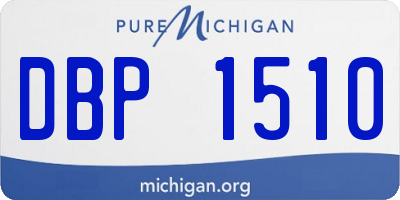 MI license plate DBP1510