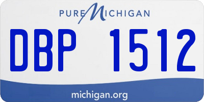 MI license plate DBP1512