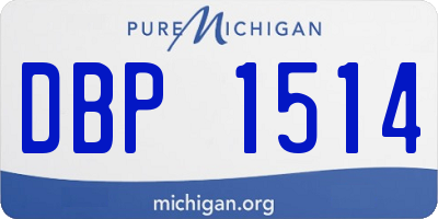 MI license plate DBP1514