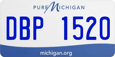 MI license plate DBP1520